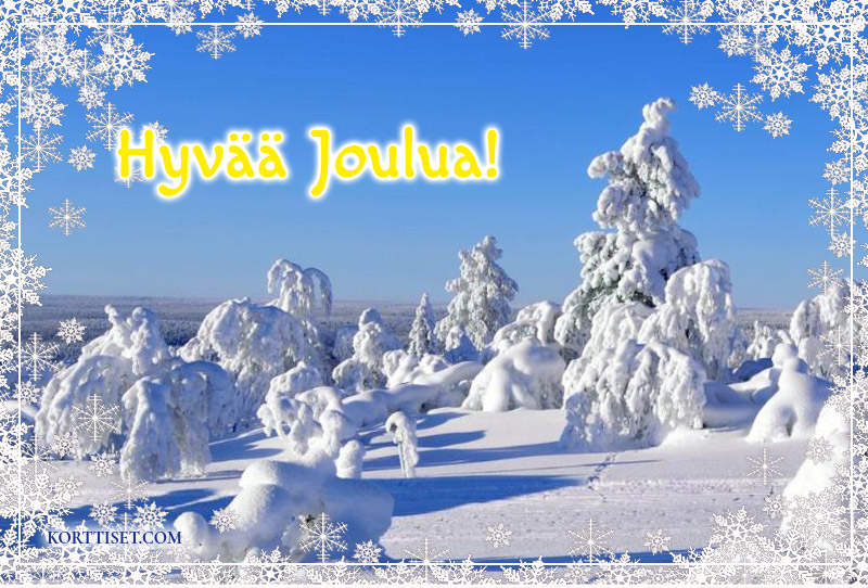 Lataa ja lähetä ilmainen Lumisessa metsässä joulukortti netistä