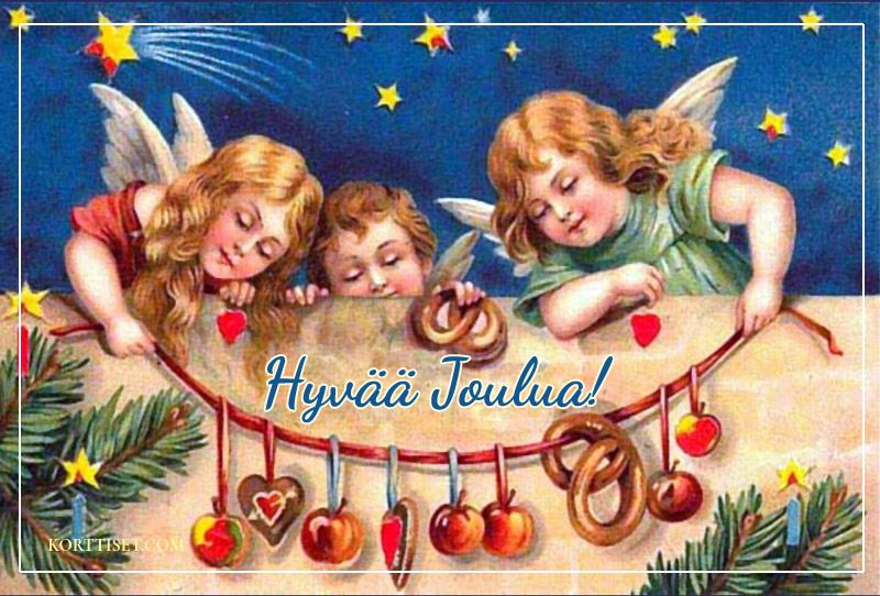 Lataa ja lähetä ilmainen Vanha joulukortti enkeli netistä