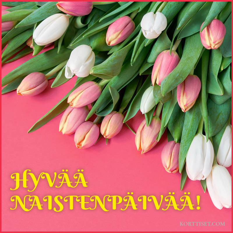Naistenpäivän kortti tulppaanit